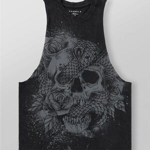 YoungLA Black Skull and Rose Tank Youngla Tank top 3028 Shirt Large